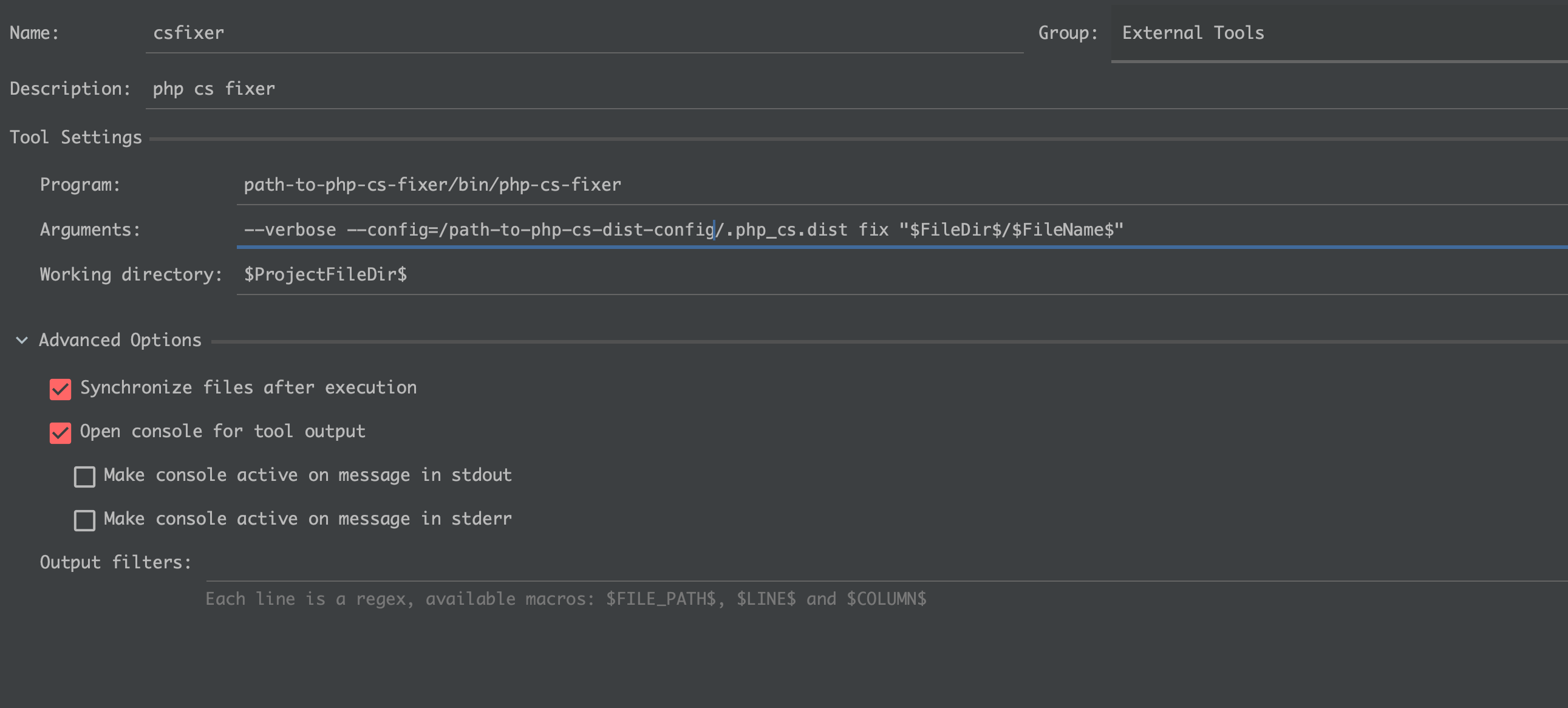 Set up php cs fixer in phpstorm. Fix code style inside your IDE